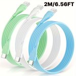 3PCS 6FT 2M Type C Charger Charging Cable Braided USB A To Type C Phone Charger Cord For Samsung Galaxy A03S S22 S21 S20FE S10
