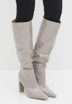 Undone Knee Length Boot - Grey