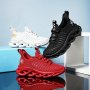 Boy's Trendy Woven Knit Breathable Blade Type Sneakers Comfy Non Slip Soft Sole Shoes For Kids Outdoor Activities