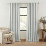 Nicetown Faux Linen Room Darkening Living Room Curtains Pinch Pleated Curtains Thick Linen Blend Thermal Insulated Noise Reducin