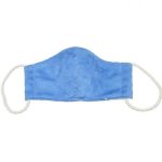 4AKID Adults Reusable Fabric 3-LAYER Non-medical Mask - Large Size - Blue Suedette