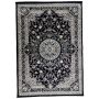 Classic Black Beige Persian Design Machine Made Area Rug - 230 X 160 Cm