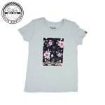 Ladies Floral Tee - Silver - 3XL