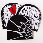 3-IN-1 Set Of 3PCS Top Tier Spider Web Grvty Jacquard Knitted Hat Fashionable Outdoor Hip-hop Street Women's Beanie Hat Suitable