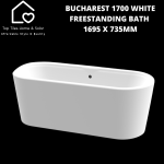 Bucharest 1700 White Freestanding Bath - 1695 X 735MM