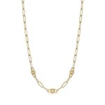Gold Orb Link Chunky Chain Necklace