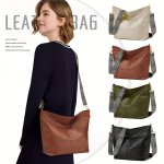 Fashionable And Simple Handbag Soft Faux Leather Shoulder Bag Crossbody Bag Hobo Bag