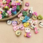 50 100PCS Polymer Clay Cartoon Animal Mixed Loose Beads For Jewelry Making Diy Earrings Necklace Bracelet Key Bag Chain Pendant