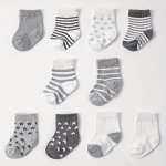 10 Pairs Of Baby Boy's Striped Knitted Socks Breathable Sweat-absorbing Comfy Soft Casual Simple Style Socks All Seasons Wearing