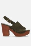 Block Heel Slingback - Olive