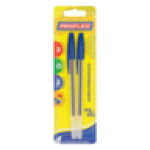 Clear Medium Blue Ballpoint Pen 2-PACK 1MM