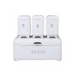 4 Piece Canister Set White
