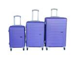 Smte 3-PIECE Abs Hardside Luggage Set Purple & Spinner Wheels With Keychain