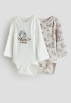 2 Pack Long-sleeved Bodysuits - White Winnie The Pooh