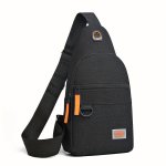 Waterproof Shoulder Crossbody Bag Outdoor Sports Cycling Chest Bag With Earphone Hole Zipper Head Direction Random