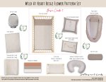 Cot Duvet Bedding Wild At Heart Beige Flower Pattern Set