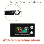 1PC 6133A Lcd Battery Capacity Indicator Digital Voltmeter Electricity Meter Dc 8V-100V Gauge Monitor With Temperature Alarm For