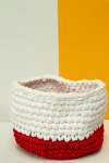 Crochet Pot Socks - 20CM White And Red