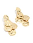 Goldair Gold Plated Moltentextured Disc Drop Earrings