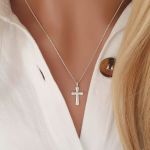 Victoria 925 Sterling Silver Cross Necklace 10X14MM 45CM Chain