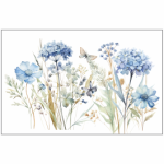 Bolster Cushion Dusty Blue Wildflowers