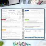 1PCS Meeting Notebook For Work With Action Items Project Planner Notebook For Note Taking Office Business Meeting Notes Agenda
