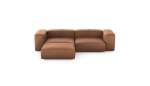 Three Module Chaise Sofa - Leather - Brown - 272CM X 199CM