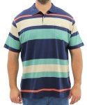 Mens Stripe Golfer - 10XL Multi