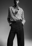 Twill Blouse - Black Patterned