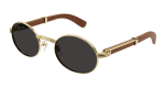 Cartier Oval Womens Sunglasses In Gold & Brown - Gold & Brown