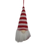 Hanging Soft Christmas Gnome Red & White Stripes