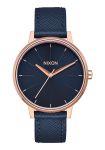 Nixon Kensington Leather Women's Watch - Navy Rose Gold