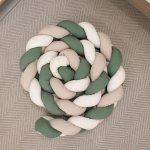Cot Bumper Braided 3 Strand Green Dark Beige And Lighter Beige