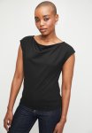 Edit Cowl Drape Top - Black