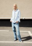 Rhinestone-embellished Shirt - Light Blue