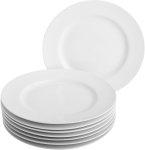 Pack Of 24 Porcelain Dinner Plate 26.5CM White Basics -24PC Dinner Set