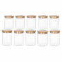 590ML Glass Storage Jars With Wooden Lids - Set Of 10