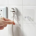 3 10PCS Self-adhesive Wall Hooks For Power Cords & Plugs - Strong Transparent No-drill Installation - Perfect For Bathroom Organ