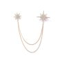 Gold Crystal Star Chain Tassel Brooch Pin For Women Men Glitter Rhinestone Lapel Pins Dress Suit Accessories Silver Wedding Anniversary Fringe Brooch