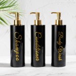 3PCS 500ML Refillable Shampoo & Conditioner Dispenser Set - Stylishpump Bottles For Bathroom Storage - Durable Leak-proof Space-