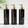 3pcs 500ml Refillable Shampoo & Conditioner Dispenser Set - StylishPump Bottles For Bathroom Storage - Durable Leak-Proof Space-SavingDesign Golden Font Does Not Fade