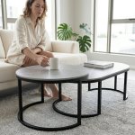 Oval Shelf Coffee Table With Storage