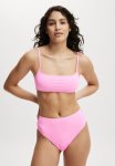Cotton On High Waisted Cheeky Bikini Bottom - Pink Sorbet