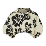 Ecru & Black Floral Bubble Shirt