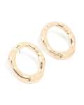 Goldair Gold Organic Open Circle Stud Earrings