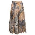Heraldic Patch Print Silky Skirt - Navy Free