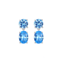 Petite Oval Cut Blue Topaz Necklace For Women
