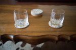 Nguni Cowhide Coasters - Brown & White Square