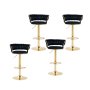 Kc Furn-cady Velvet Swivel Bar Stool Set Of 4