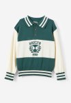 Cotton On Blair Rugby Pullover Knit - Pine Tree Green brklyn 1992